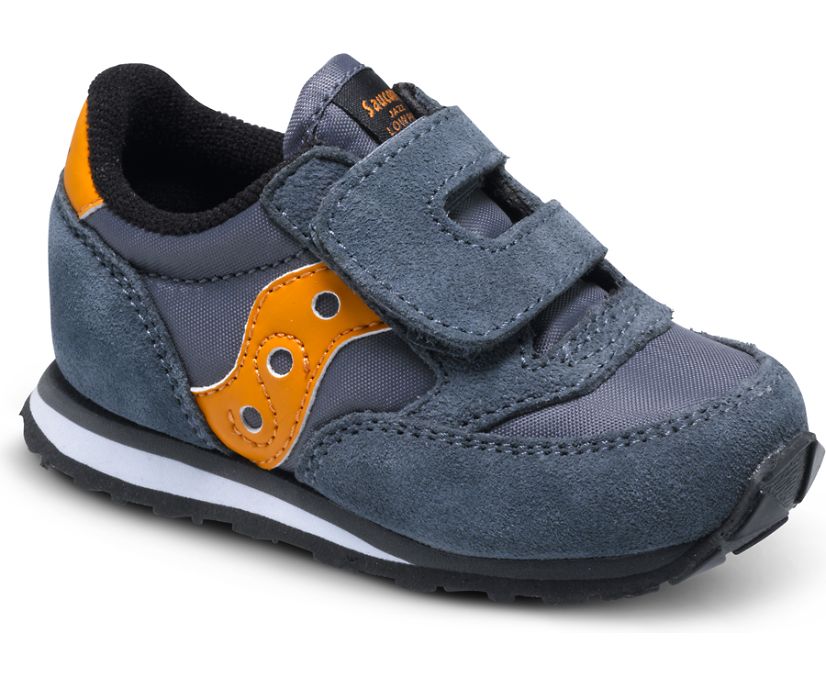 Saucony Baby Jazz Hook & Loop Sneakers Barn Grå Orange | Sverige 659PJJ